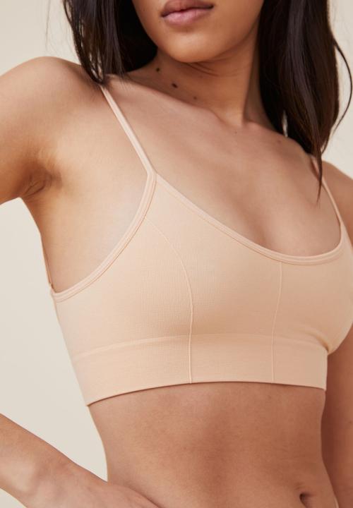 Cotton On - Seamless low back bralette - frappe