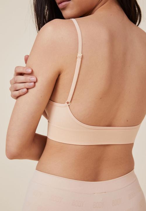 Cotton On - Seamless low back bralette - frappe