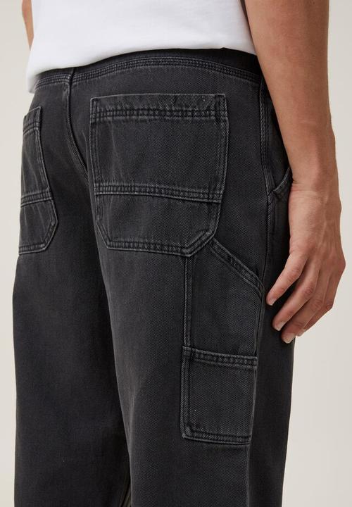 Cotton On - Baggy jean - worker stonewash black