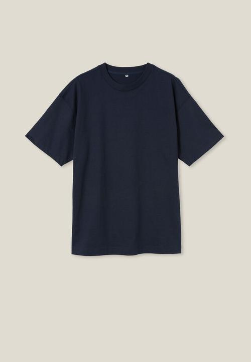 Cotton On - Box fit plain t-shirt - true navy