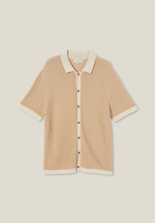 Cotton On - Pablo short sleeve shirt - stone border 
