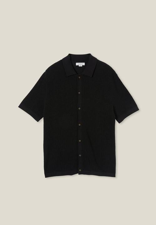 Cotton On - Pablo short sleeve shirt - washed black 