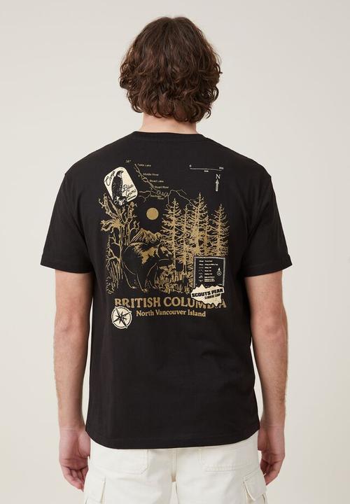 Cotton On - Loose fit art t-shirt - black vancouver 