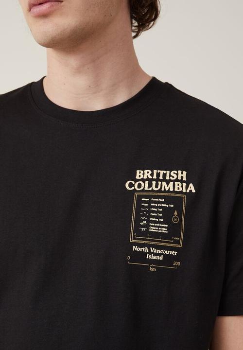 Cotton On - Loose fit art t-shirt - black vancouver 