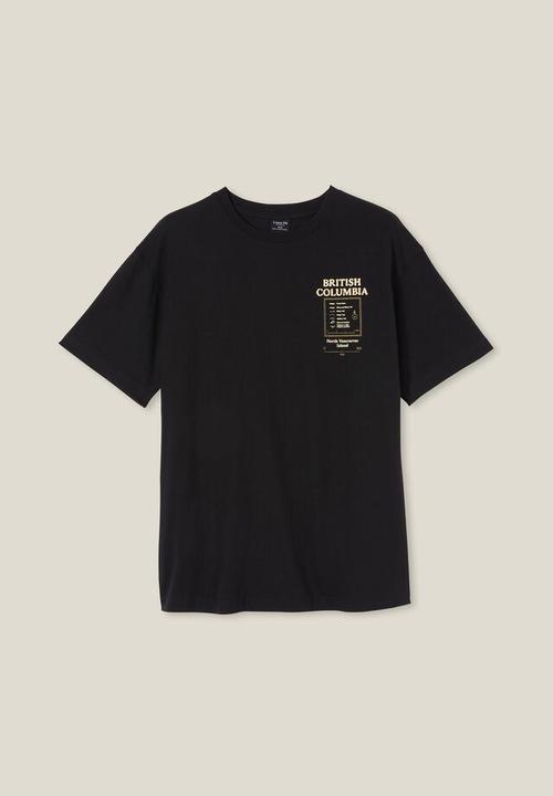 Cotton On - Loose fit art t-shirt - black vancouver 