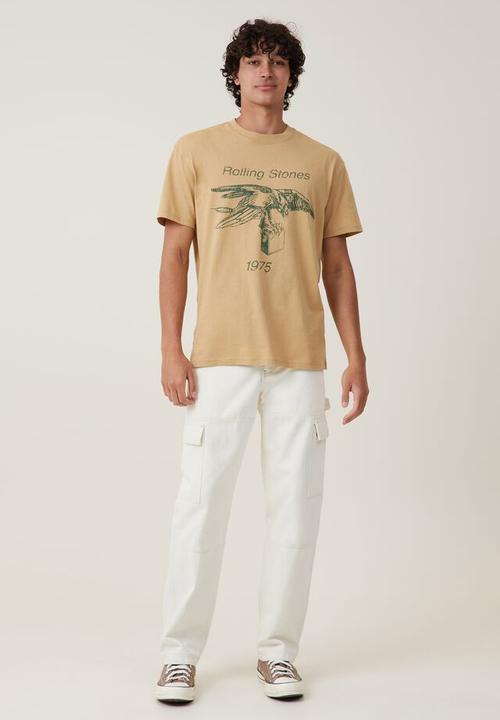 Cotton On - Loose fit music t-shirt - lcn bra light camel rolling stones eagle 