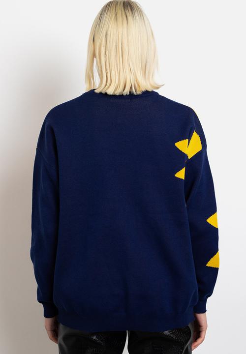 Daisy Street - Sunflower knitted jumper - navy