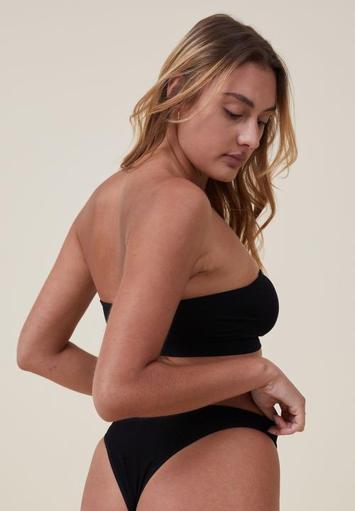 Cotton On - Seamless sweetheart padded bandeau - black
