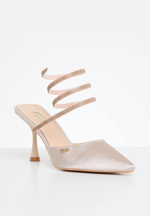 Plum - Spiral strap mule sandal - champagne