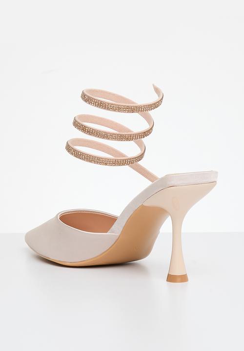 Plum - Spiral strap mule sandal - champagne