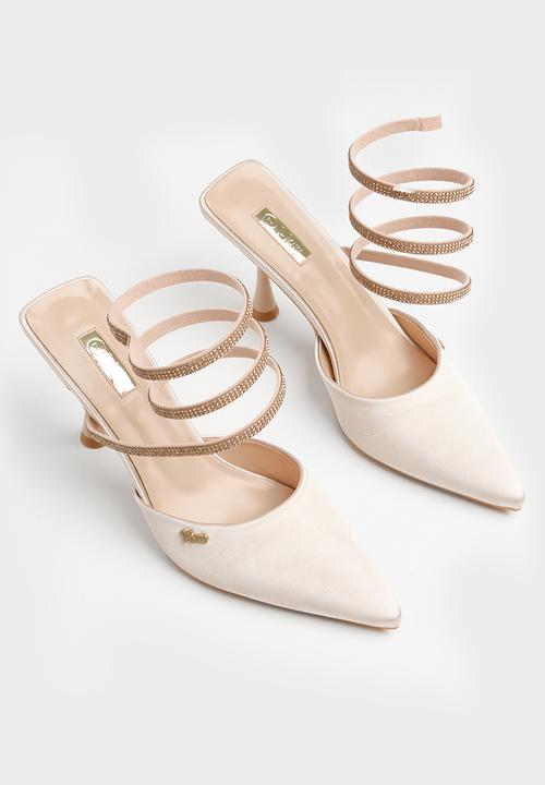 Plum - Spiral strap mule sandal - champagne