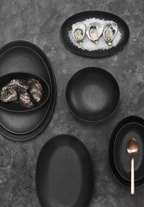 Maxwell & Williams - Caviar oval platter set of 4 - black