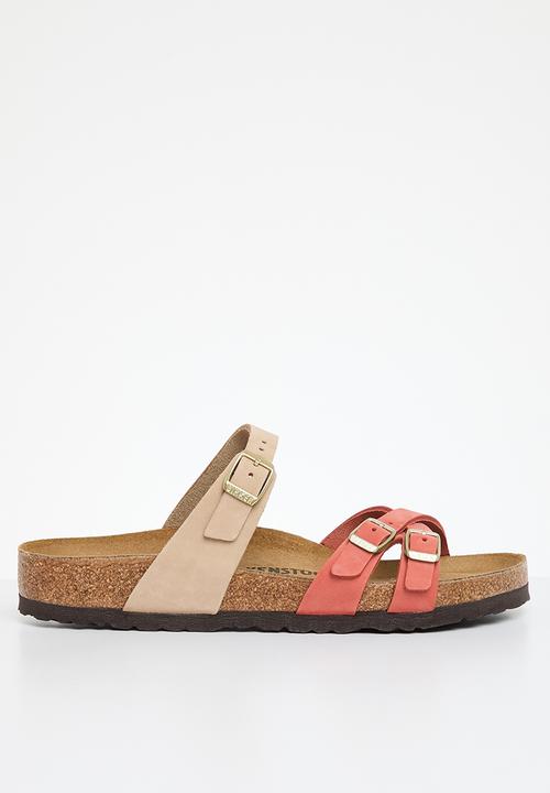 Birkenstock - Franca split nubuck regular - mars red & sandcastle