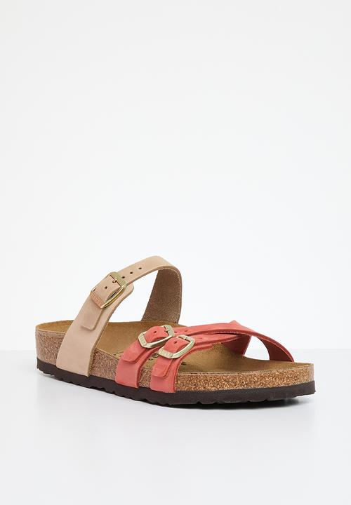 Birkenstock - Franca split nubuck regular - mars red & sandcastle