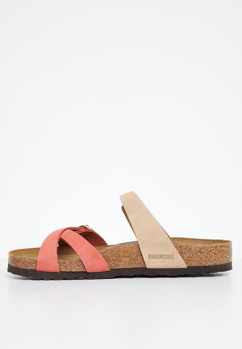 Birkenstock - Franca split nubuck regular - mars red & sandcastle