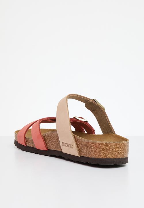 Birkenstock - Franca split nubuck regular - mars red & sandcastle