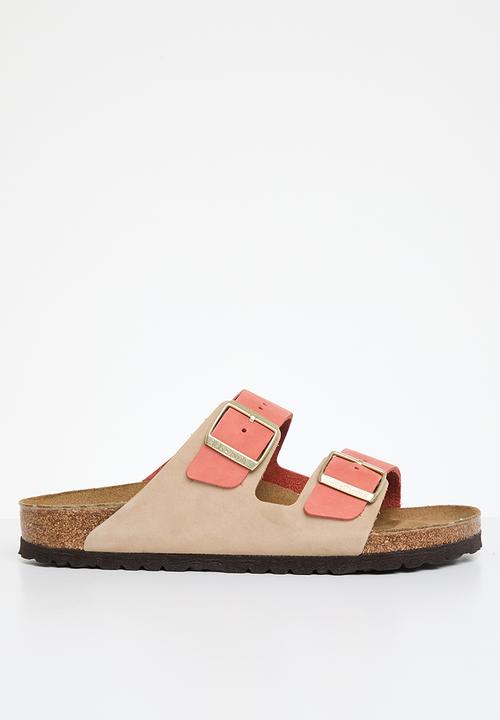 Birkenstock - Arizona split nubuck regular - mars red & sandcastle