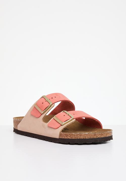 Birkenstock - Arizona split nubuck regular - mars red & sandcastle