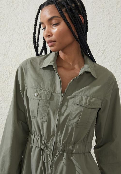 Cotton On - Active utility coverall - dusty khaki