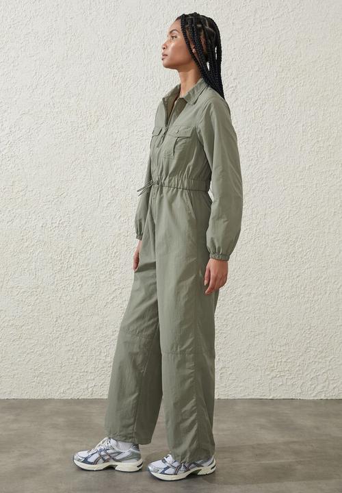 Cotton On - Active utility coverall - dusty khaki