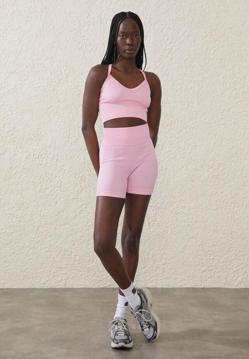 Cotton On - Seamless rib bike short - pink fizz