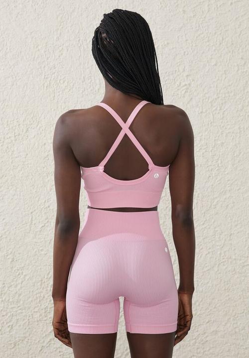 Cotton On - Seamless rib bike short - pink fizz