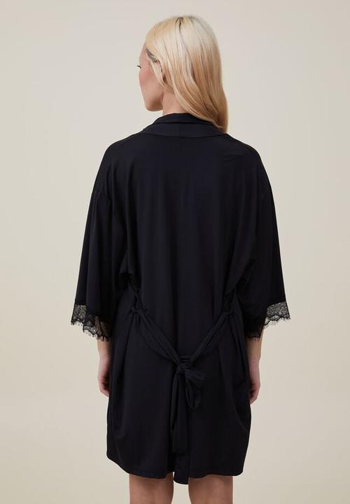 Cotton On - Slinky robe - black