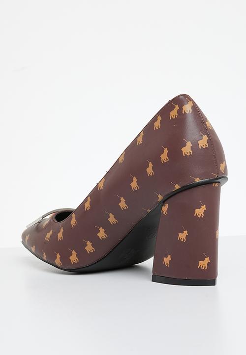 POLO - Monogram block heel - brown