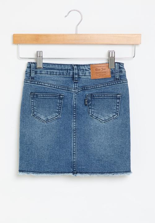 Aca Joe - Washed abrasion stretch denim mini - blue