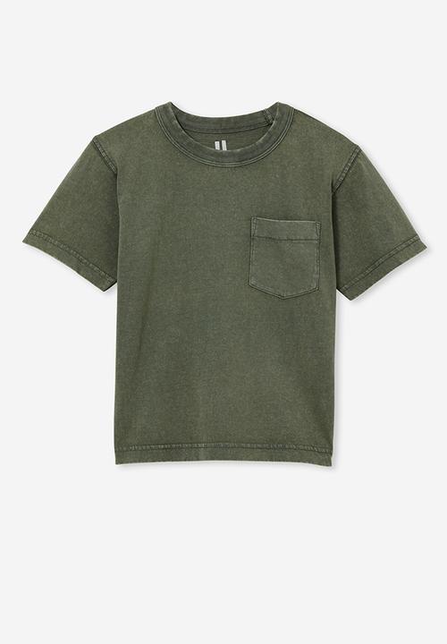 Cotton On - The essential short sleeve tee - swag green wash