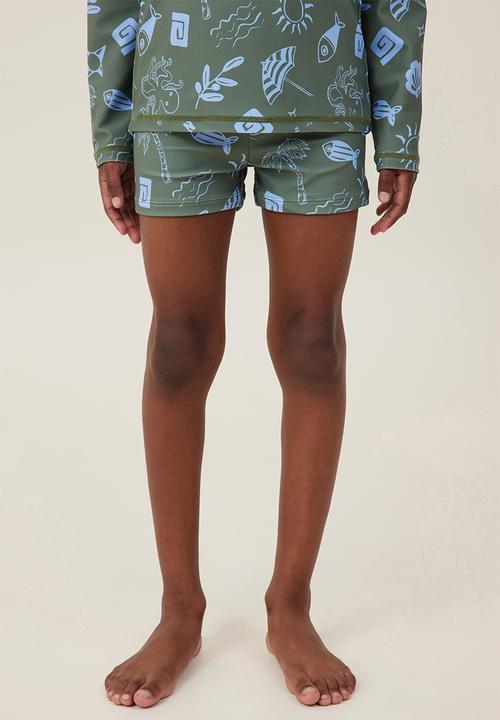 Cotton On - Billy boyleg swim trunk - swag green/dusk blue santorini