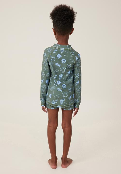 Cotton On - Billy boyleg swim trunk - swag green/dusk blue santorini
