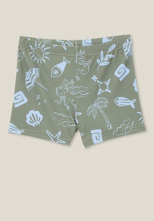 Cotton On - Billy boyleg swim trunk - swag green/dusk blue santorini