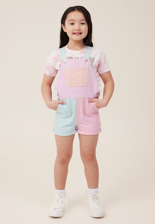 Cotton On - Millie slouch shortall - colour block sorbet