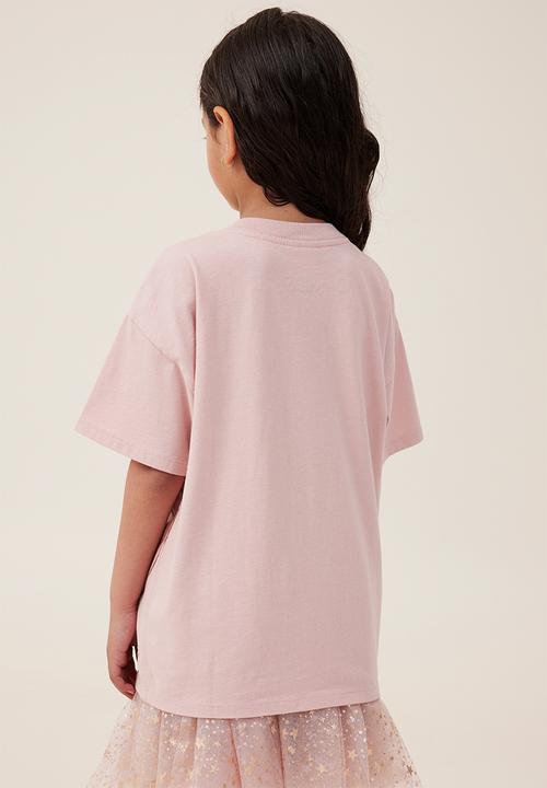 Cotton On - License drop shoulder short sleeve tee - lcn dis ariel/dusty berry