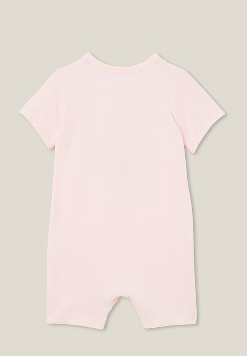 Cotton On - The short sleeve romper - crystal pink/keep growing
