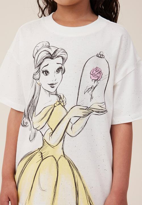 Cotton On - License drop shoulder short sleeve tee - lcn dis belle/vanilla