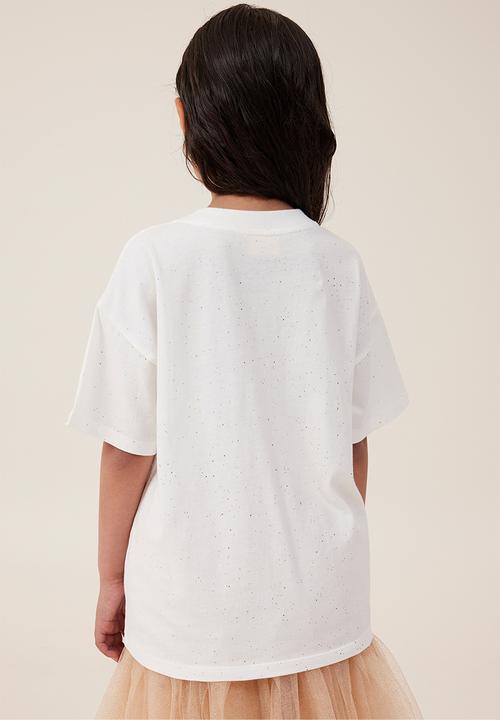Cotton On - License drop shoulder short sleeve tee - lcn dis belle/vanilla