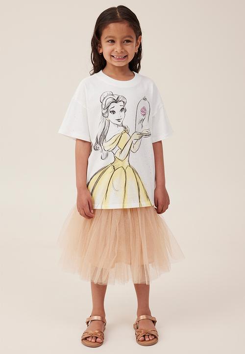 Cotton On - License drop shoulder short sleeve tee - lcn dis belle/vanilla