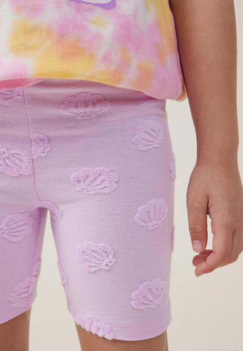Cotton On - Hailey bike short - pale violet/terry texture shells