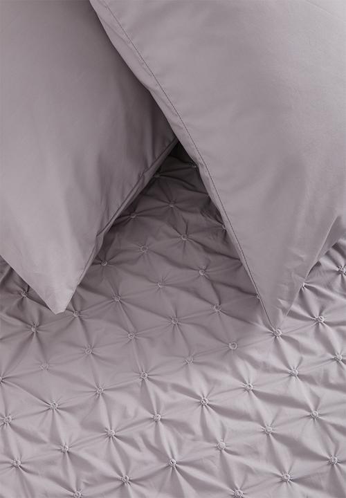 Sheraton Textiles - Harper 200tc cotton embroidered duvet set - grey