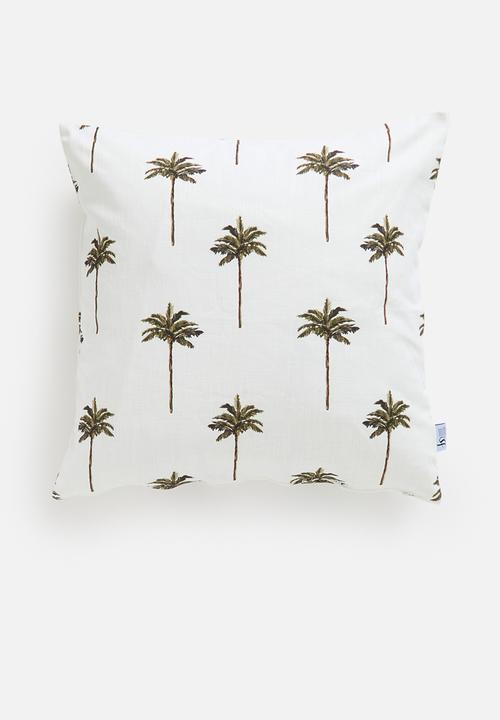 Sixth Floor - Conis cushion cover - white & green 