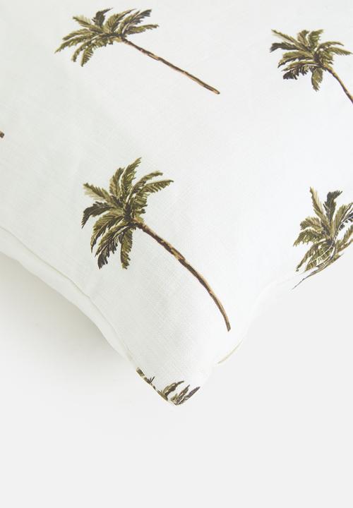 Sixth Floor - Conis cushion cover - white & green 