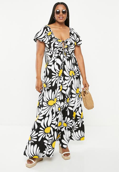Me&B - Plus the puff sleeve eva dress - floppy daisy
