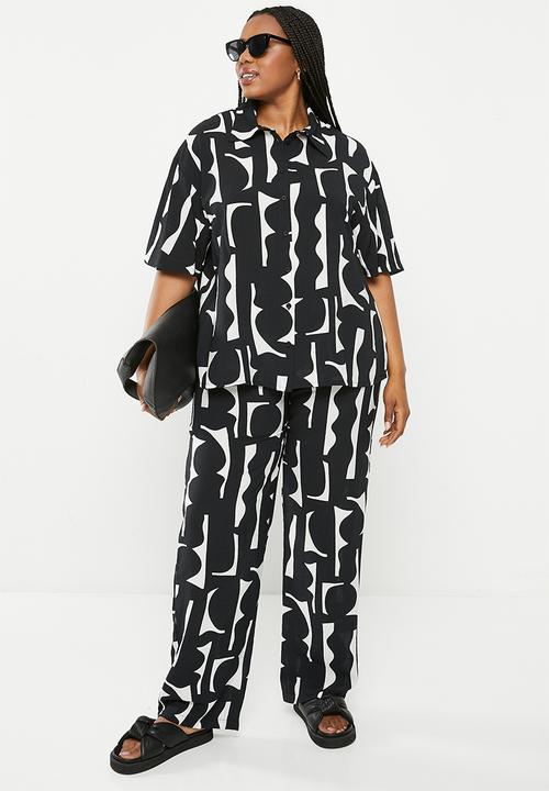 Me&B - Plus elasticated tailored pant - black