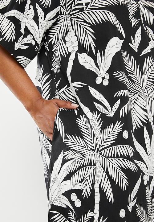 Me&B - Plus cotton tunic shirt dress - white lotus