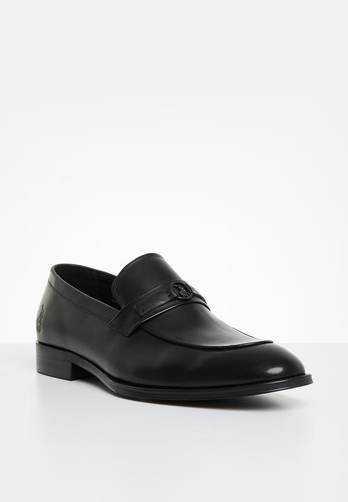 POLO - Circle pony trim penny loafer - black