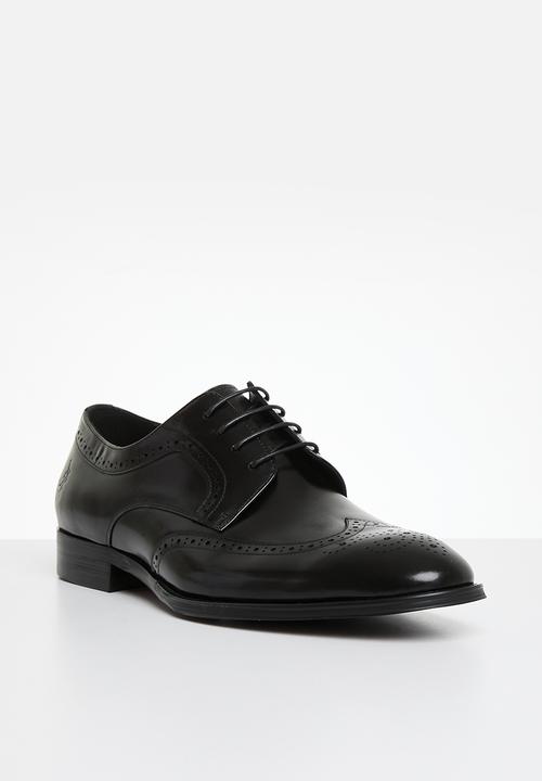 POLO - Wing cap gibson lace up - black