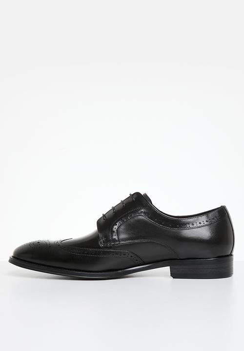 POLO - Wing cap gibson lace up - black