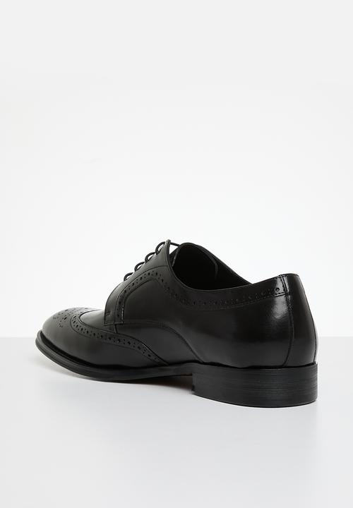POLO - Wing cap gibson lace up - black